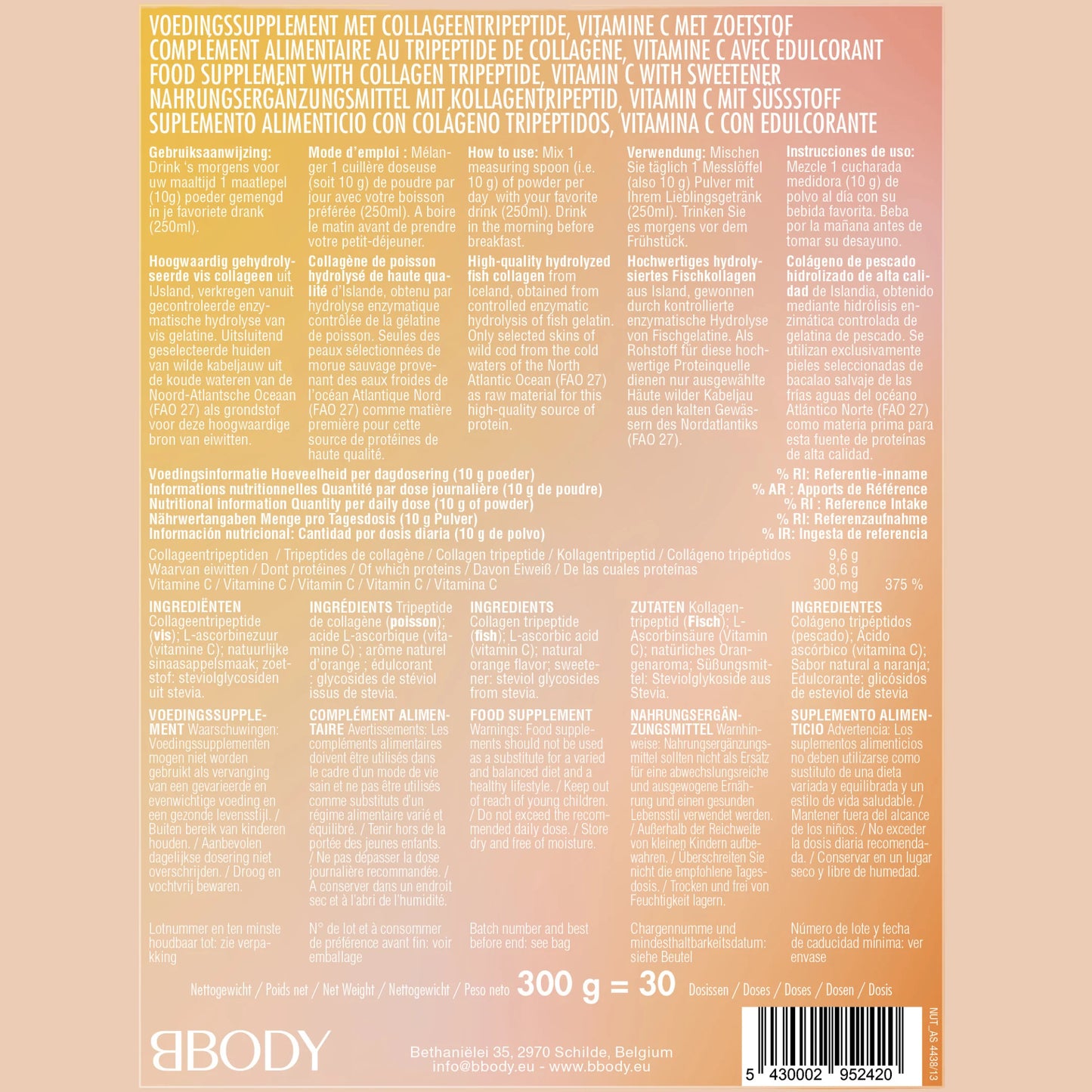 BBody Collageen + Vitamine C - 300 g